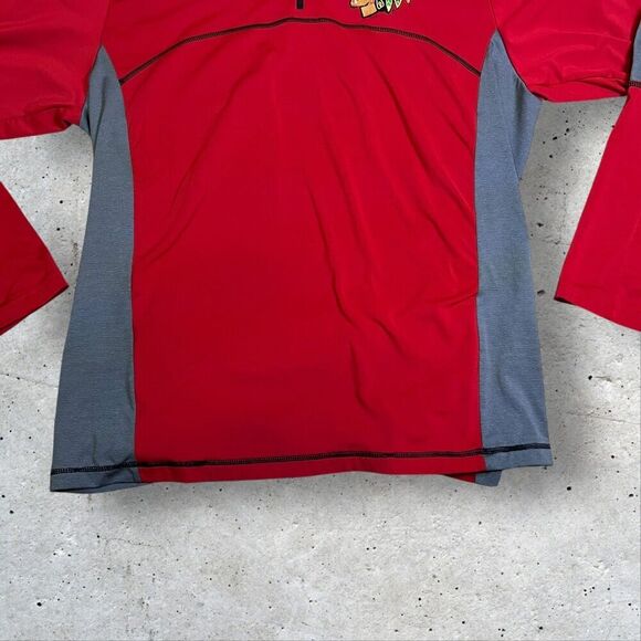 Chicago Blackhawks Quarter Zip Pullover Size XL Lightweight Breathable Red Gray - Picture 2 of 7